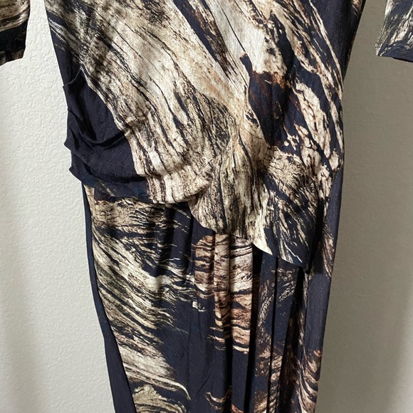 Helmut Lang Drift Drape Ruched Brown Dress S - Picture 6 of 10